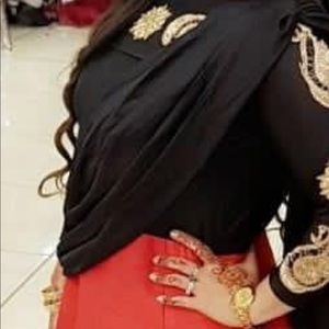 Its a one piece dress with drape dupaata and patch work